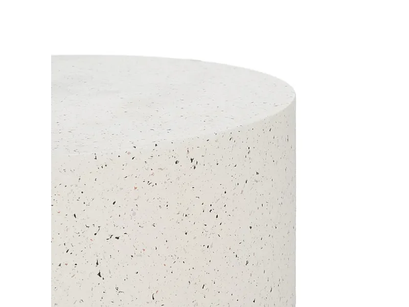 Table basse compacte magnésium blanc moucheté galet design ARIONEA