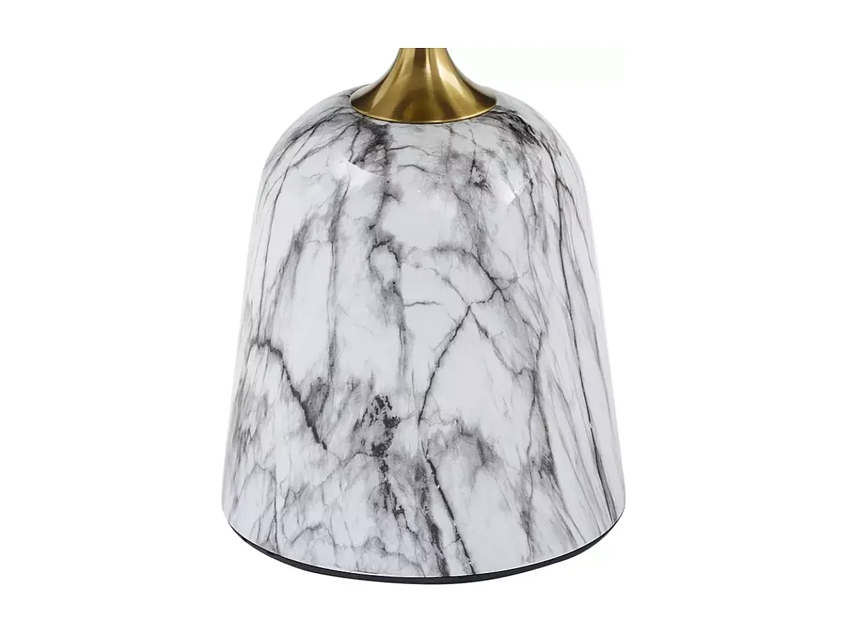 Table basse moderne style contemporain finition marbre blanc et couleur or 50 cm BLEME