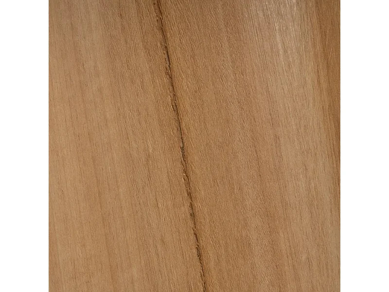 Table basse ronde marbre céramique blanc base totem chêne naturel ARLION