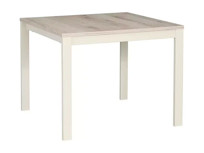 Table basse moderne carrée chêne et blanc cassé de 60 cm  ONYXIA