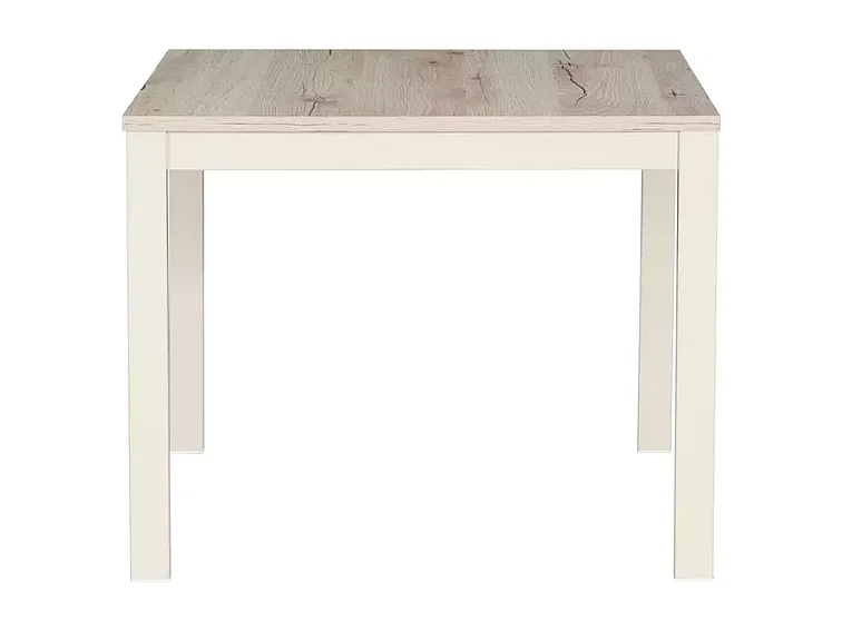 Table basse moderne carrée chêne et blanc cassé de 60 cm  ONYXIA