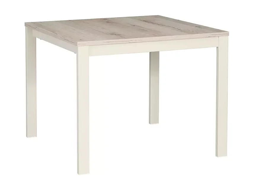 Table basse moderne carrée chêne et blanc cassé de 60 cm  ONYXIA