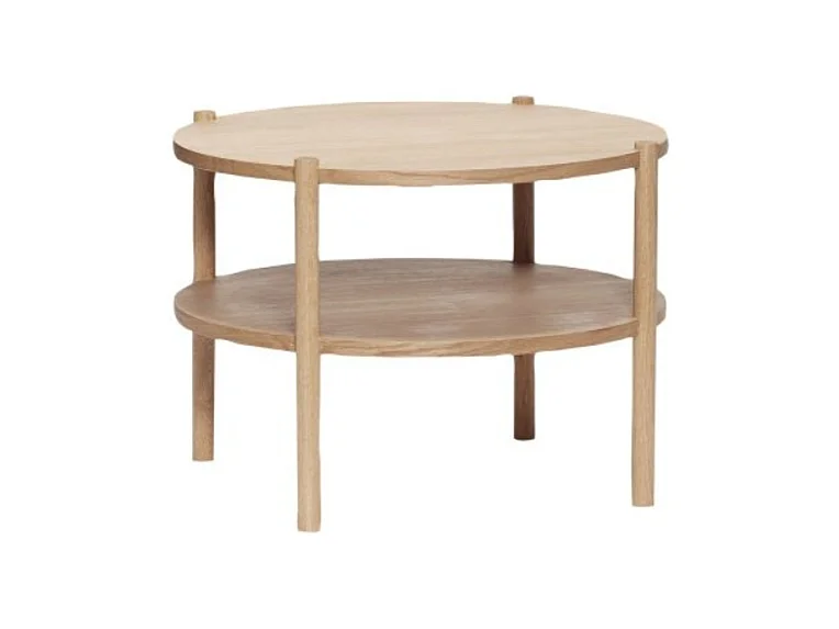 Table basse ronde 2 plateaux en bois clair RENITA