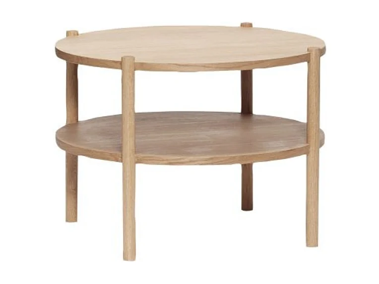 Table basse ronde 2 plateaux en bois clair RENITA