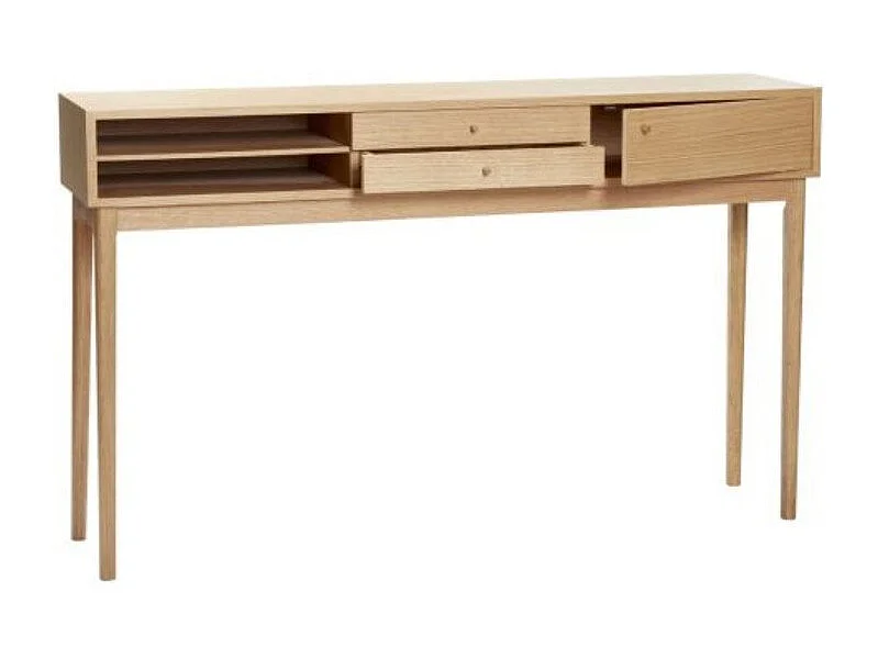 Console scandinave avec compartiments en bois LONGINA