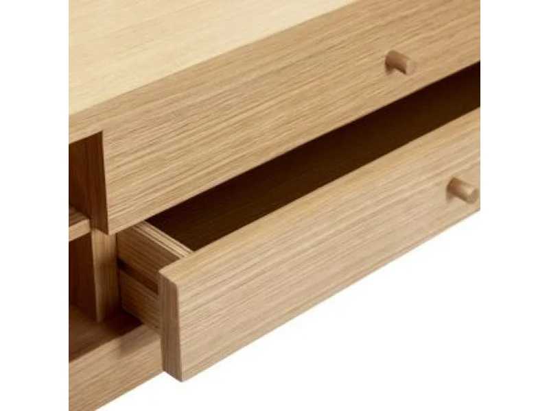 Console scandinave avec compartiments en bois LONGINA