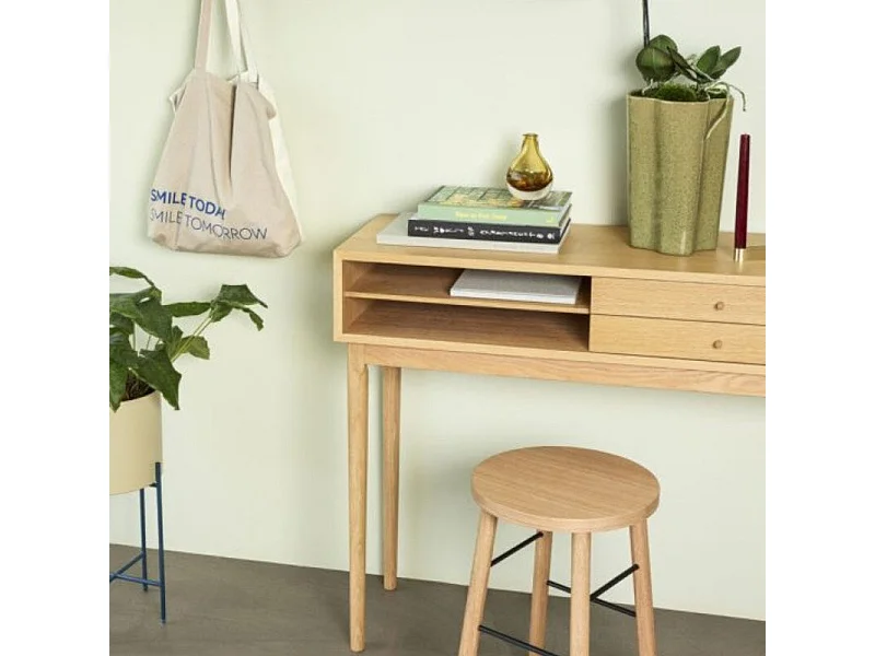 Console scandinave avec compartiments en bois LONGINA