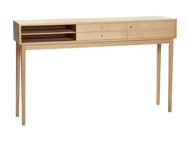 Console scandinave avec compartiments en bois LONGINA