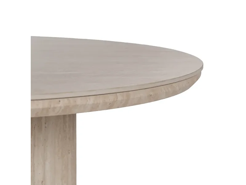 Table basse ronde THYMORIA pierre beige 90 cm pied cannelé