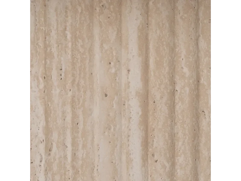 Table basse ronde THYMORIA pierre beige 90 cm pied cannelé