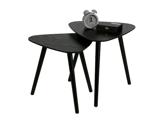 Tables gigognes bois noir style scandinave NILA