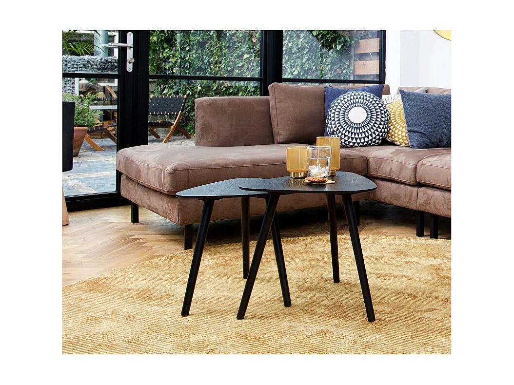 Tables gigognes bois noir style scandinave NILA