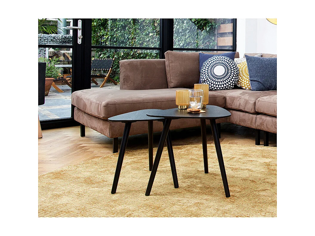 Tables gigognes bois noir style scandinave NILA