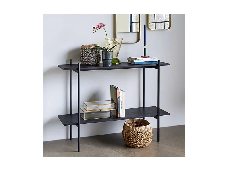 Console 2 plateaux en placage frêne MORNA