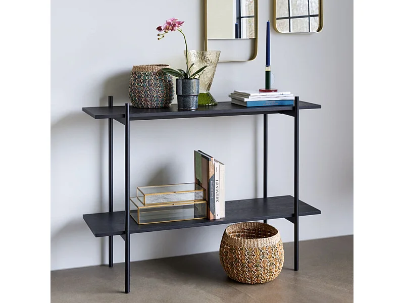 Console 2 plateaux en placage frêne MORNA