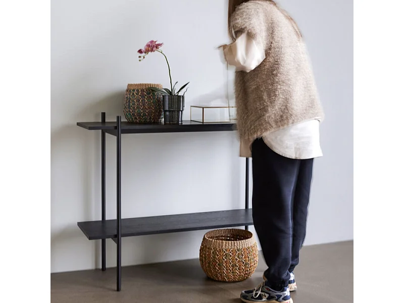 Console 2 plateaux en placage frêne MORNA