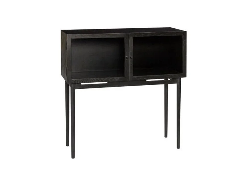 Console 2 portes vitrées en bois noir MUSEA