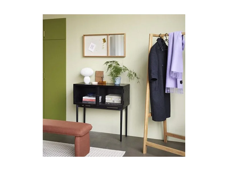 Console 2 portes vitrées en bois noir MUSEA