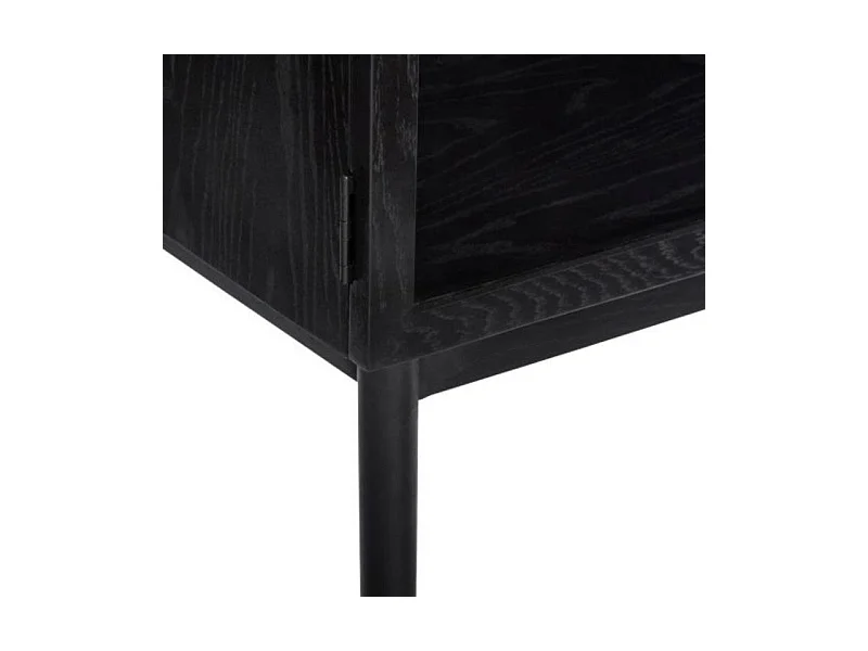 Console 2 portes vitrées en bois noir MUSEA