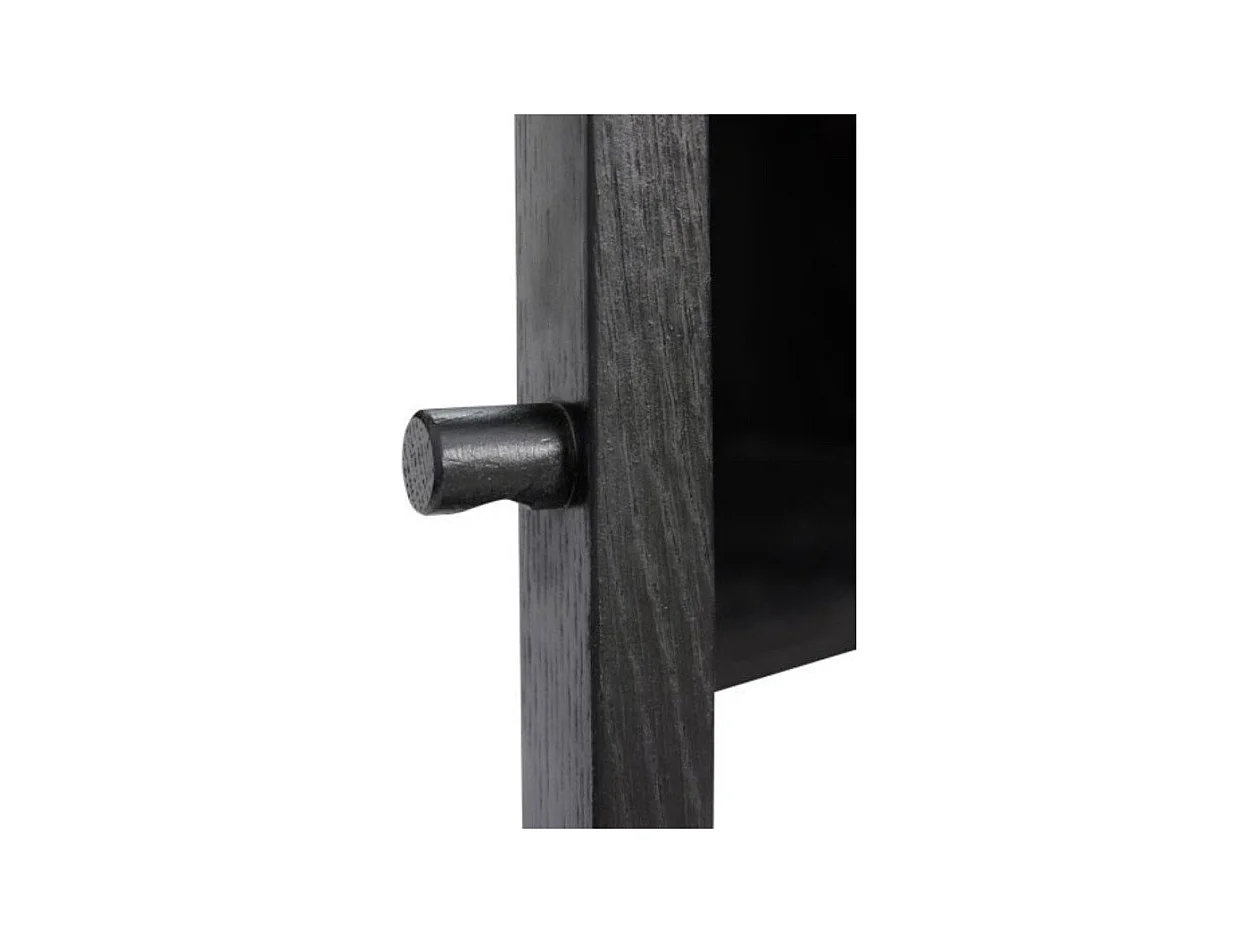 Console 2 portes vitrées en bois noir MUSEA