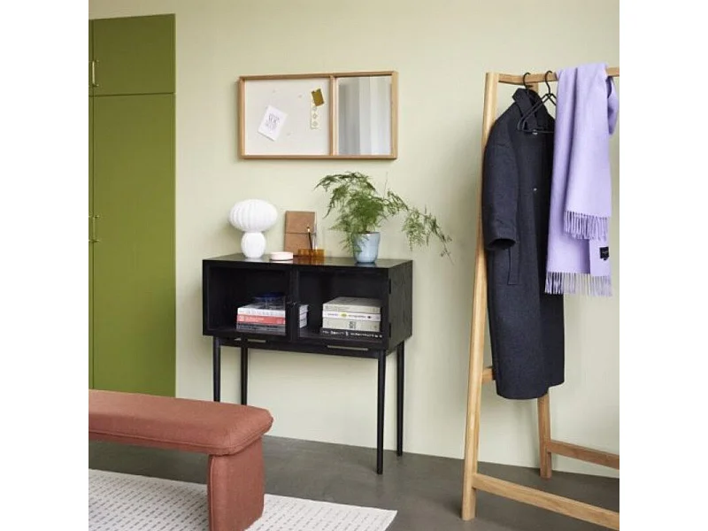 Console 2 portes vitrées en bois noir MUSEA