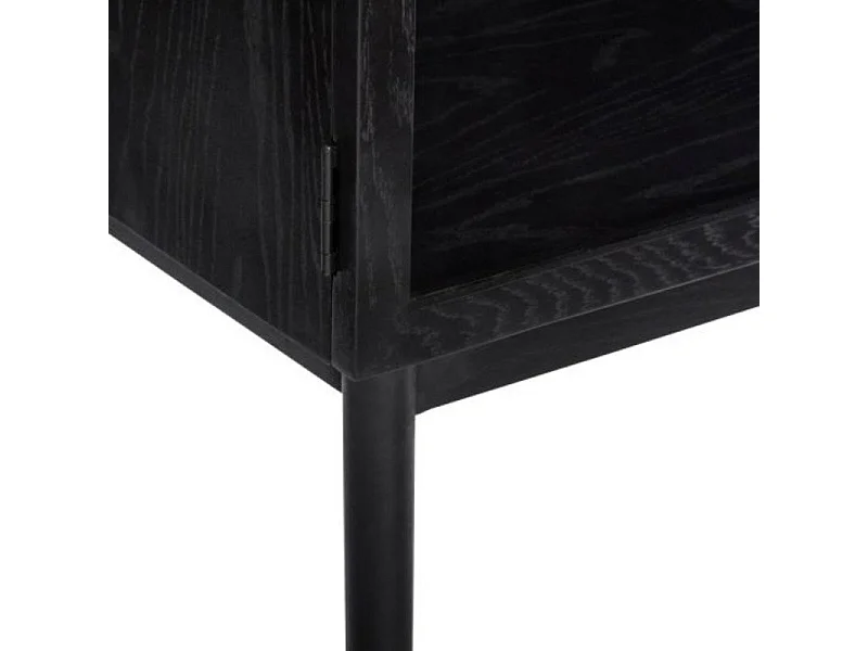 Console 2 portes vitrées en bois noir MUSEA