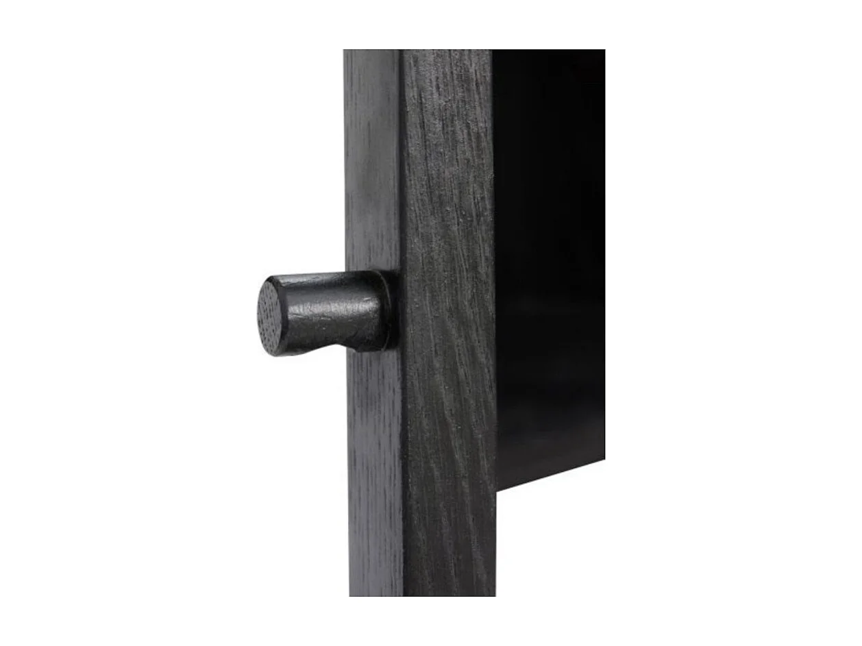 Console 2 portes vitrées en bois noir MUSEA