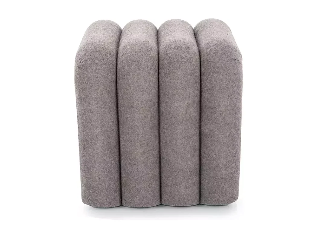 Pouf design gris en tissu avec structure ondulée et rembourrage moelleux NIMBUZ