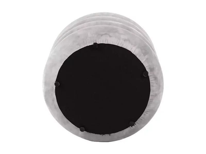 Pouf en velours beige  avec rangement discret et assise confortable LUMOZ