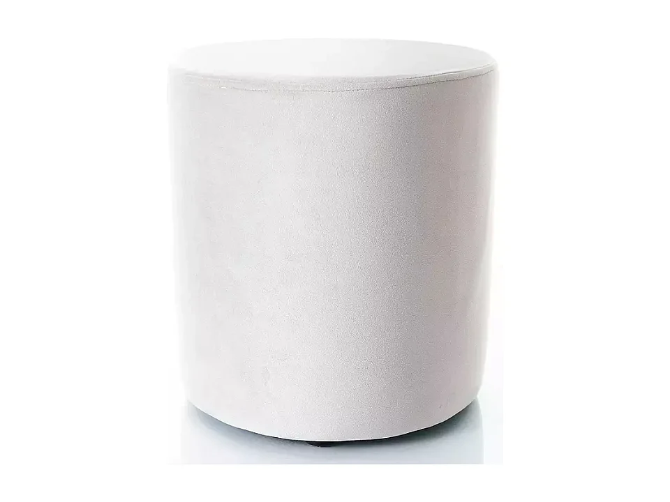 Pouf en velours rond gris clair DELI 38 x 42 cm