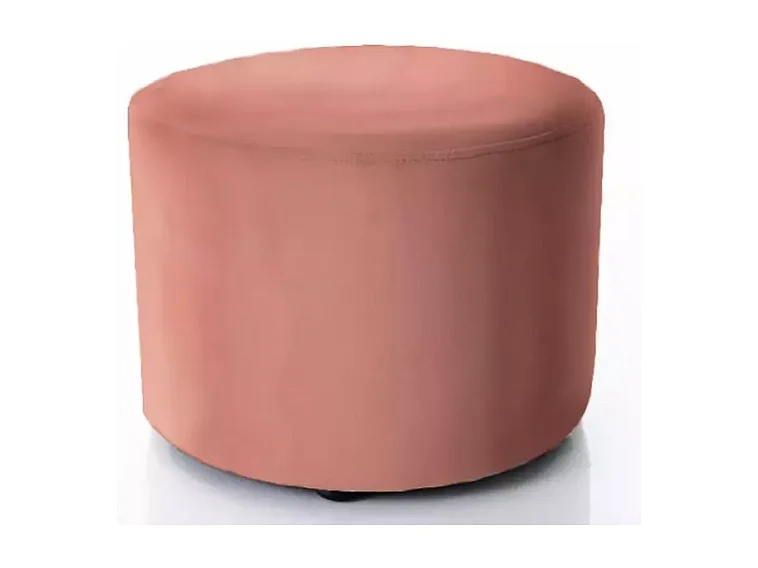 Pouf en velours rond rose antique DELI 43 x 32 cm