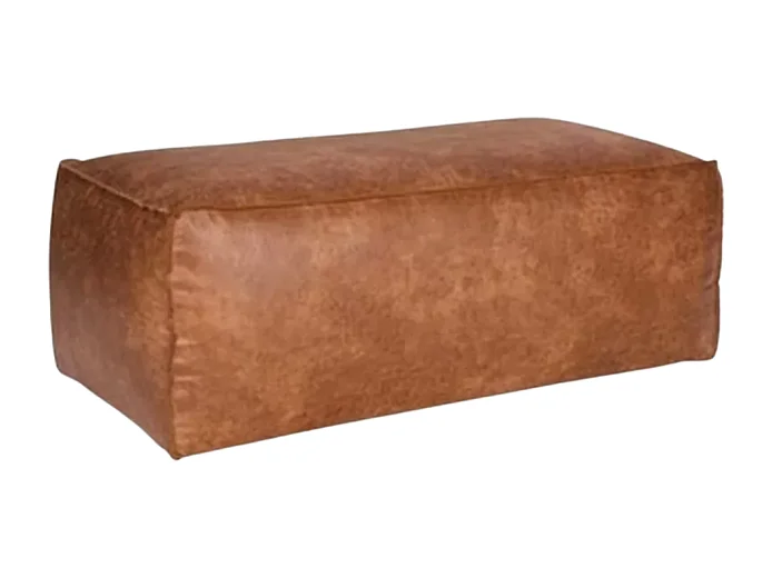Grand pouf rétro cuir 120x43cm COLORADO