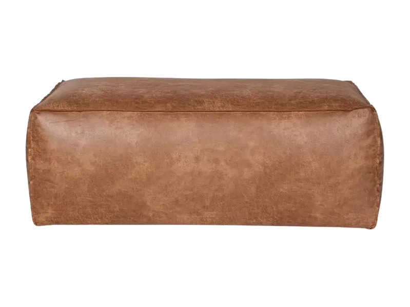 Grand pouf rétro cuir 120x43cm COLORADO
