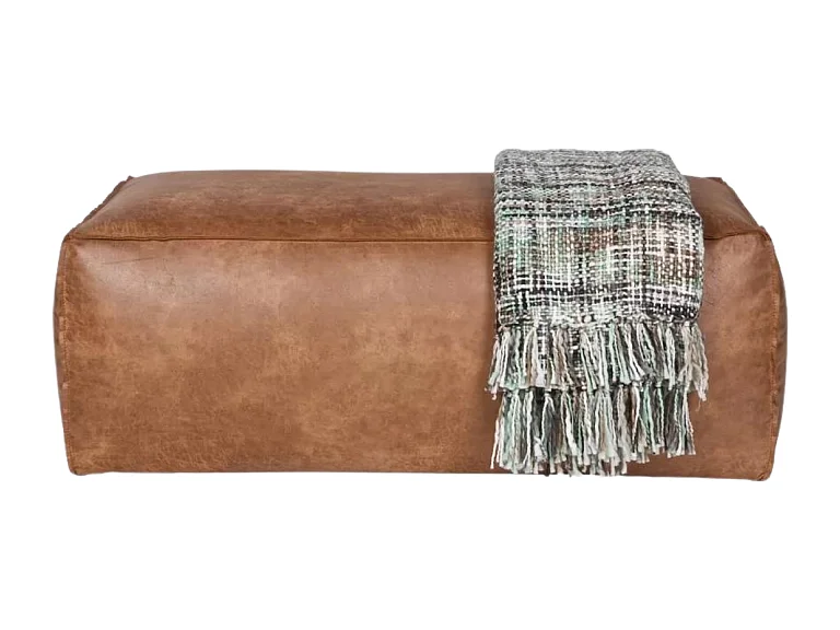 Grand pouf rétro cuir 120x43cm COLORADO