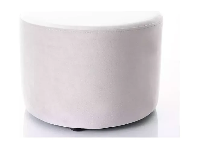 Pouf en velours rond gris clair DELI 43 x 32 cm