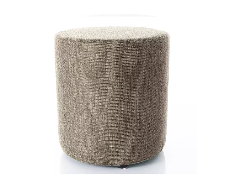 Pouf en tissu rond beige olive DAVI 38 x 42 cm