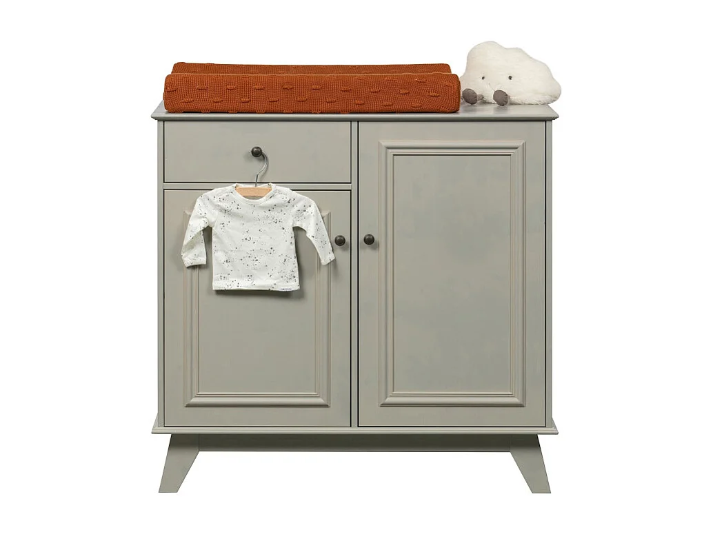 Armoire 2 placards 1 tiroir en bois beige GERALD