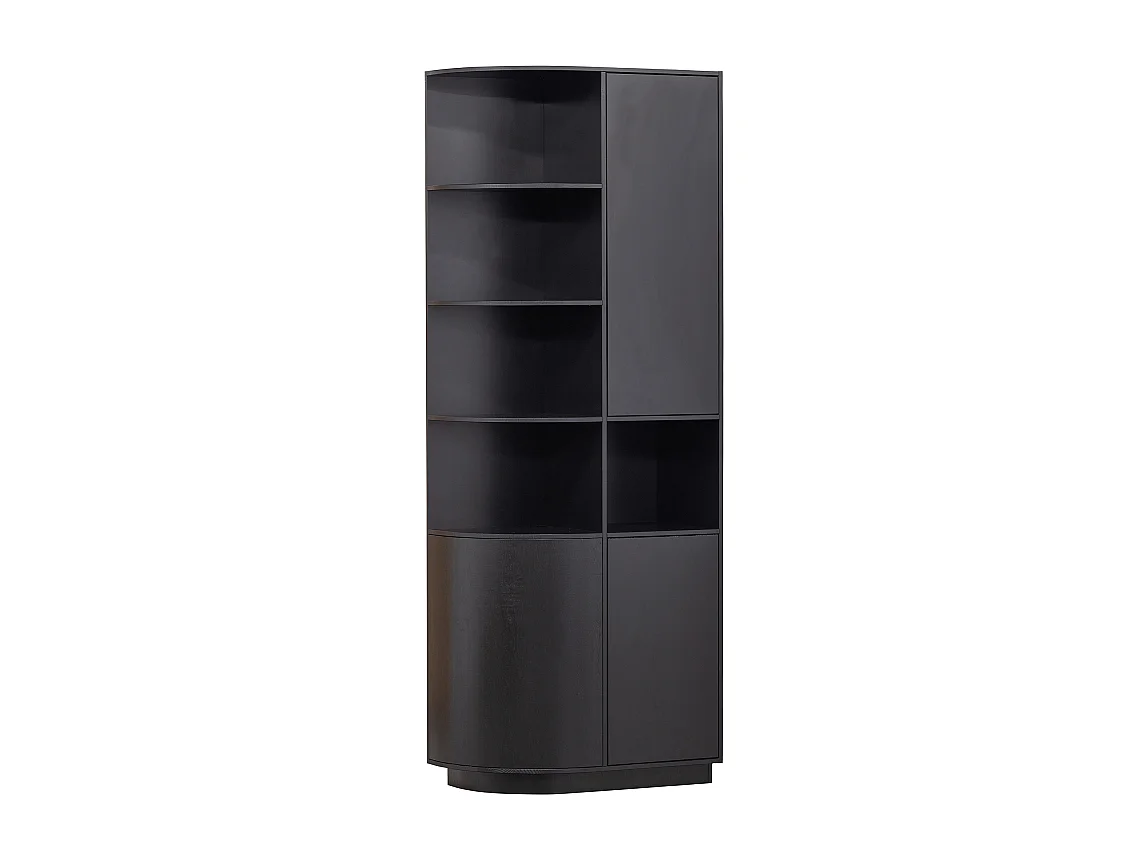 Armoire arrondie en bois massif FSC noir BUCK