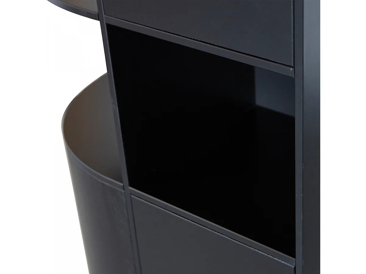 Armoire arrondie en bois massif FSC noir BUCK