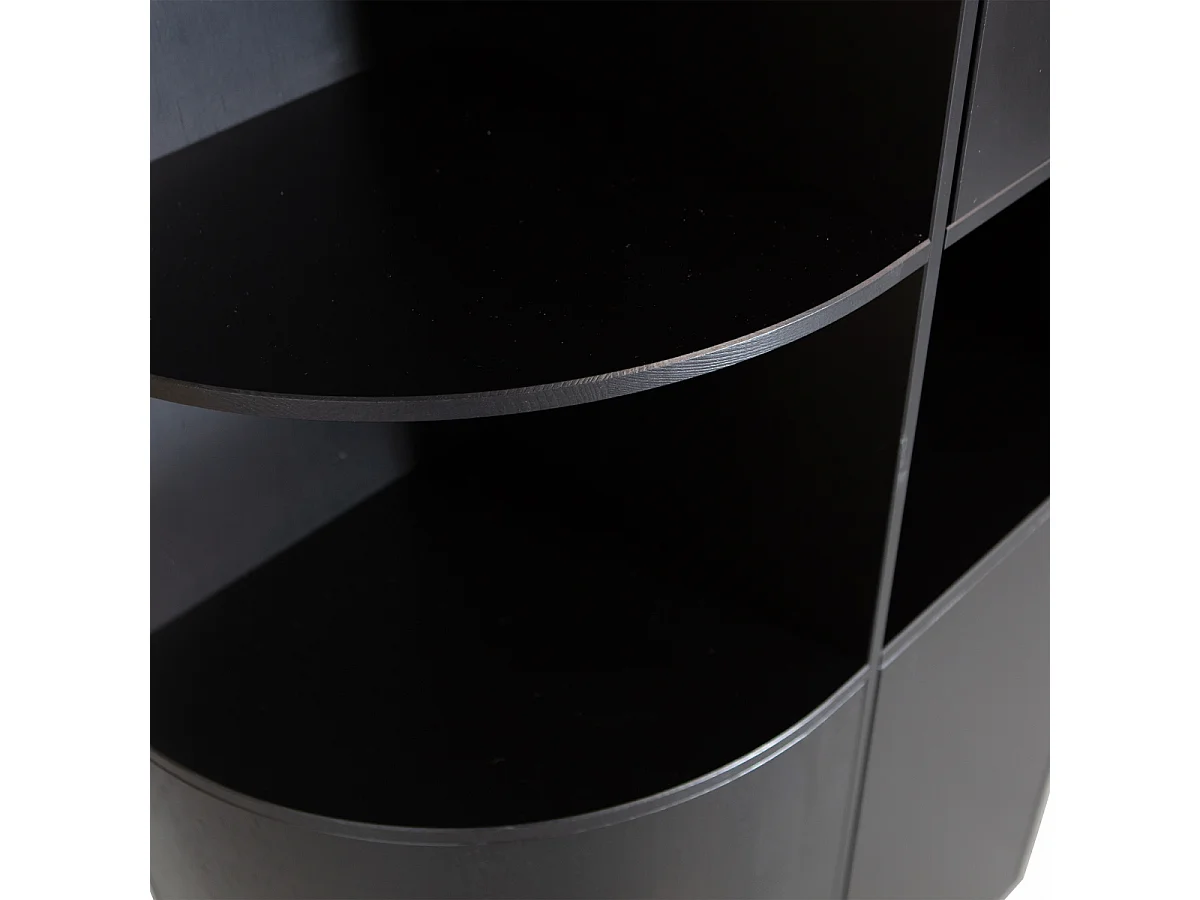 Armoire arrondie en bois massif FSC noir BUCK