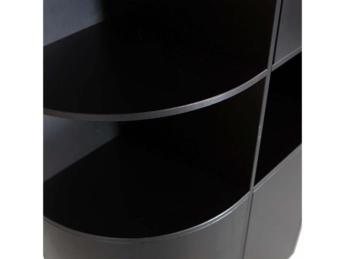 Armoire arrondie en bois massif FSC noir BUCK