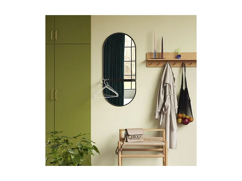 Miroir mural design en métal noir MARVY