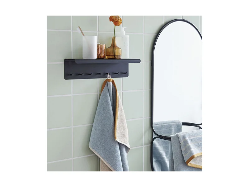 Miroir mural design en métal noir MARVY