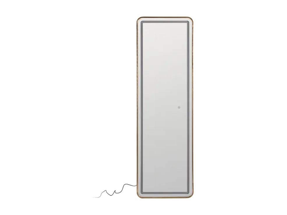 Miroir lumineux FLORELIS plein pied LED cadre doré 160 cm capteur