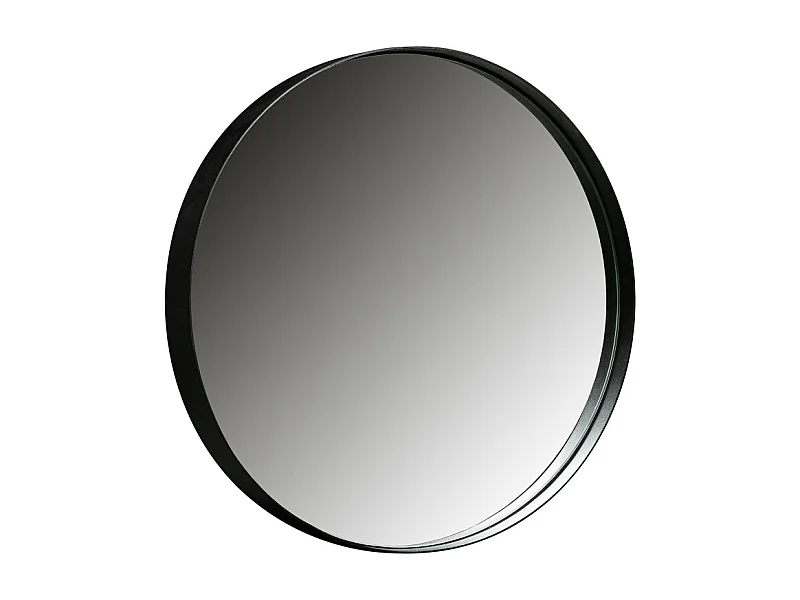 Miroir rond 50cm contour métal noir LIVOIRE