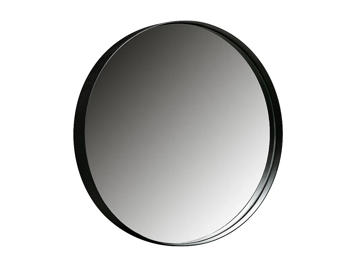 Miroir rond 50cm contour métal noir LIVOIRE