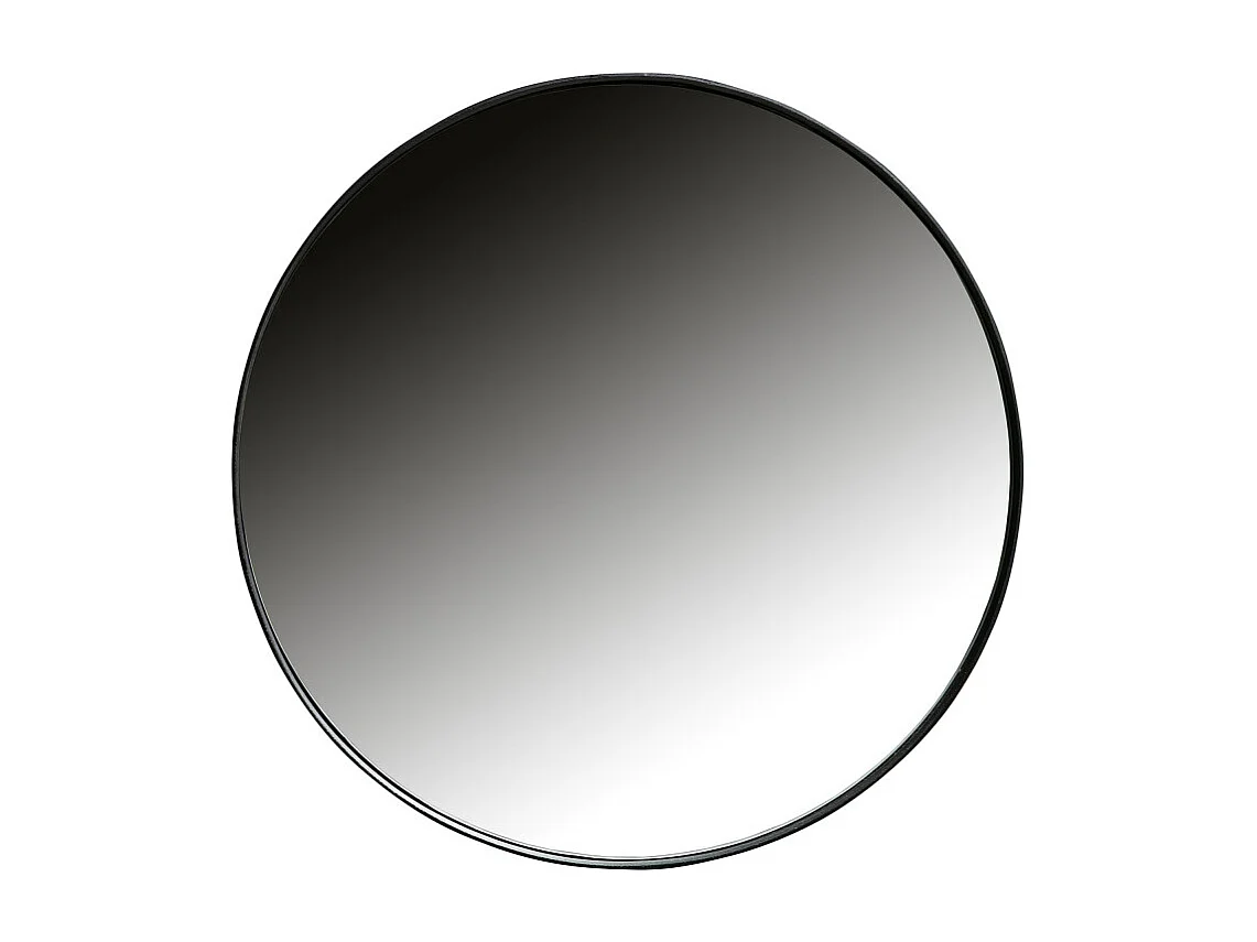 Miroir rond 50cm contour métal noir LIVOIRE