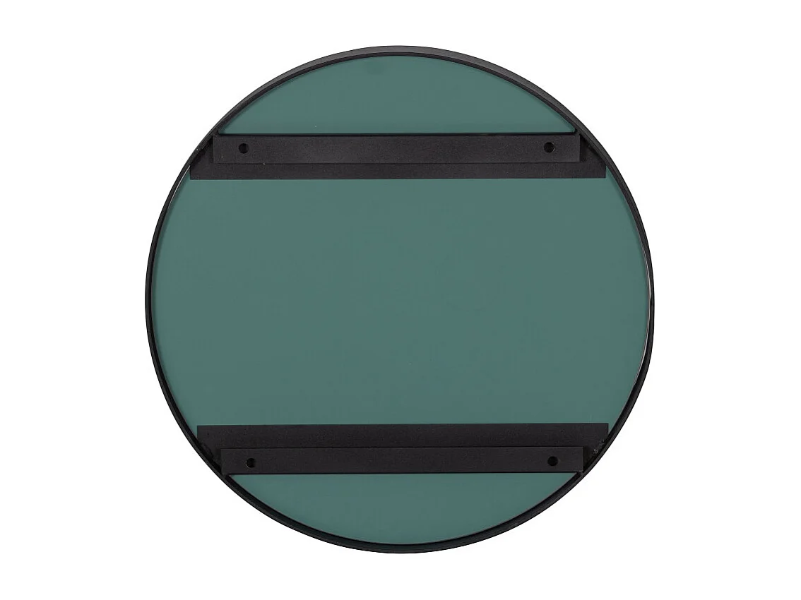 Miroir rond 50cm contour métal noir LIVOIRE