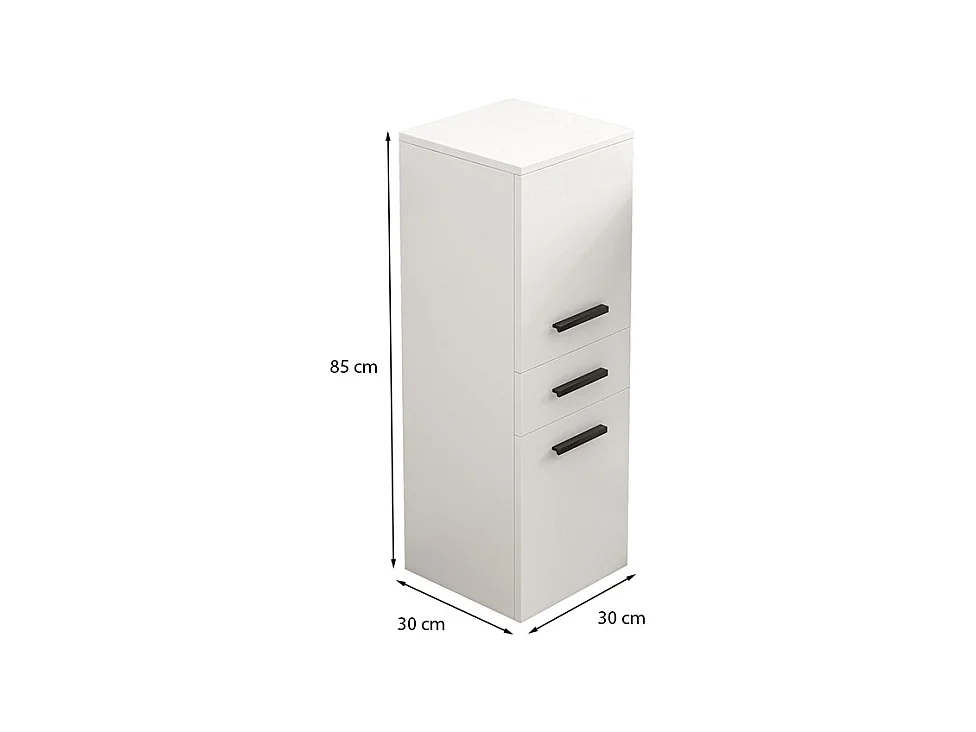 ÉTAGÈRE DE BUREAU AVEC TIROIR 2 ÉTAGÈRES ARMOIRE BLANCHE LIVRES CLASSEURS LOFT 85 CM