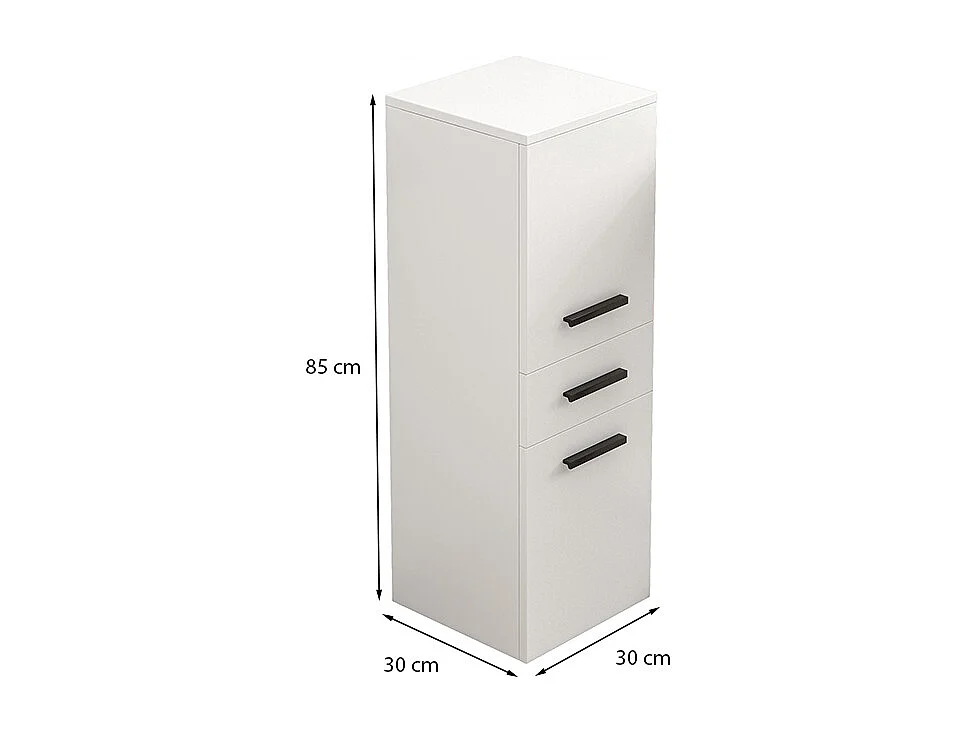 ÉTAGÈRE DE BUREAU AVEC TIROIR 2 ÉTAGÈRES ARMOIRE BLANCHE LIVRES CLASSEURS LOFT 85 CM